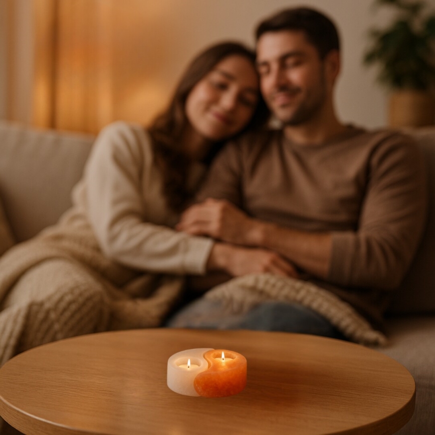 Rabalux - соляна лампа-підсвічник, оранжево/білий