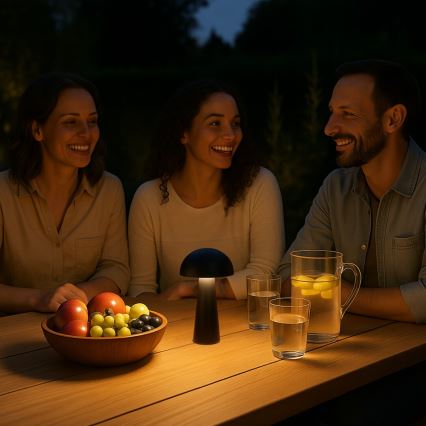 Rabalux - диммируемая сенсорная перезаряжаемая уличная LED-лампа, 1,5 Вт/5 В, IP44, 1200 мА·ч, USB, чёрная