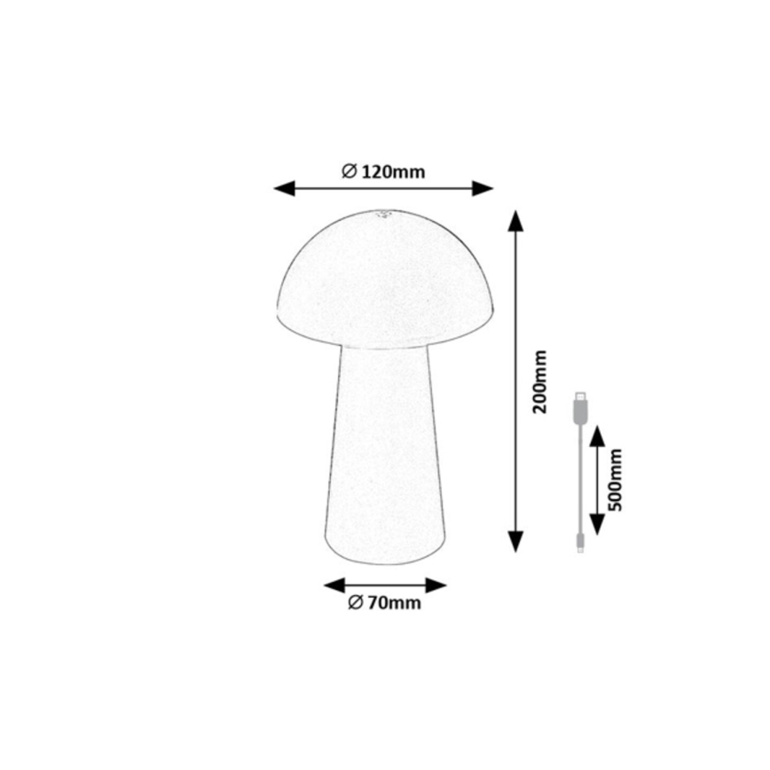 Rabalux - LED Диммируемая сенсорная перезаряжаемая уличная лампа LED/1,5W/5V IP44 1200 mAh USB белая