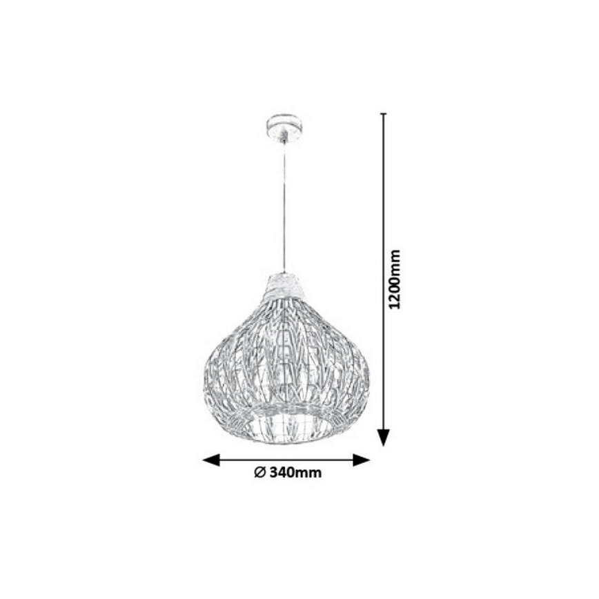 Rabalux 7604 - Подвесная люстра ZAHARA 1xE27/40W/230V ротанг