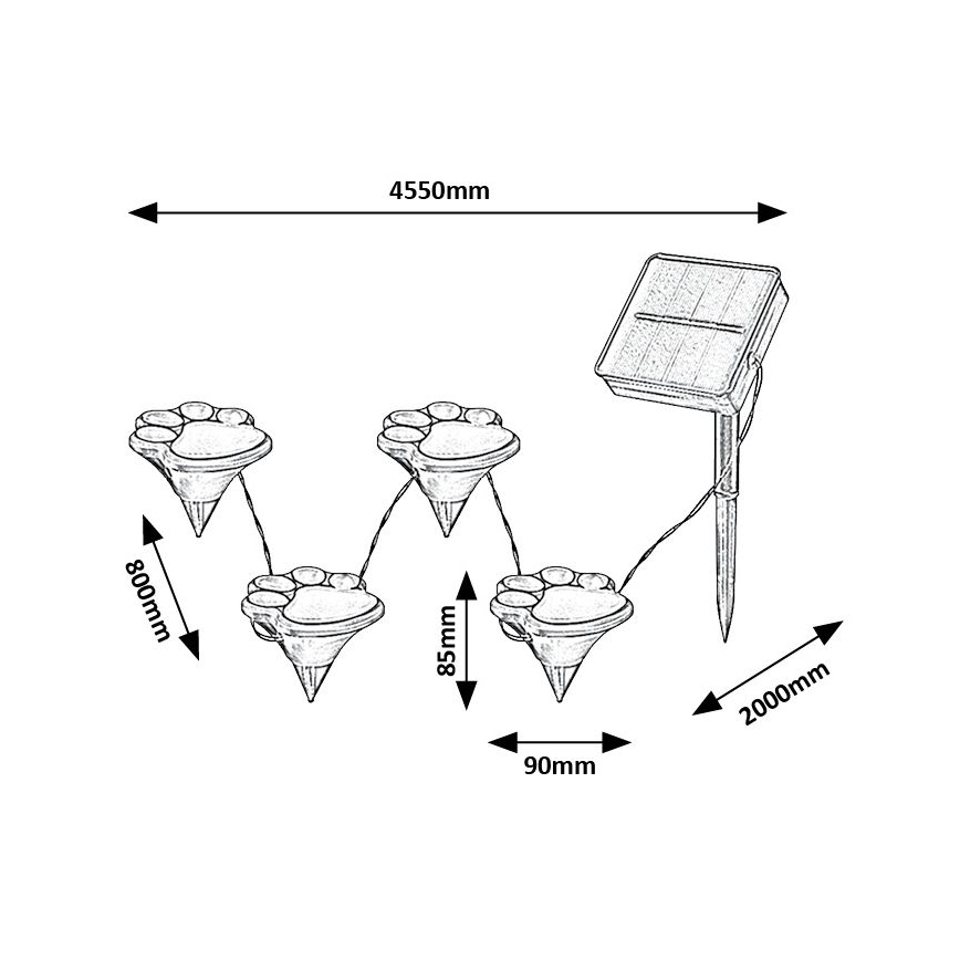 Rabalux - Светильник на солнечной батарее LED 4xLED/0,06W/1,2V IP44 600 мАч