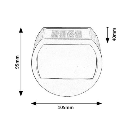 Rabalux - Світлодіодний настінний світильник на сонячній батареї LED/0,5W/1,2V IP44 600 mAh