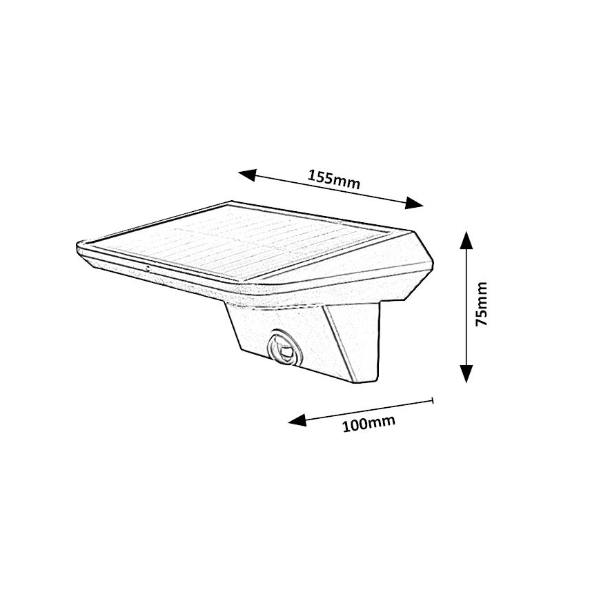 Rabalux - Світильник на сонячній батареї з датчиком LED/10W/3,7V IP44 1200 mAh