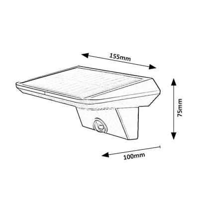 Rabalux - Світлодіодний світильник на сонячній батареї з датчиком LED/10W/3,7V IP44