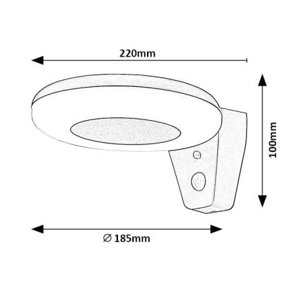 Rabalux - Світлодіодний світильник на сонячній батареї з датчиком LED/4W/3,7V IP44 2200 mAh