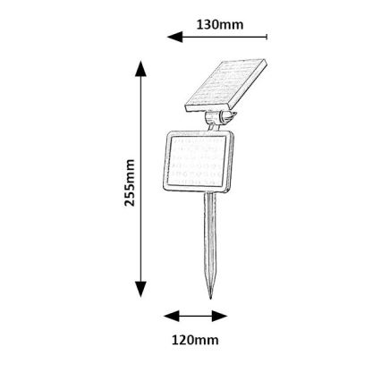 Rabalux - Светодиодный прожектор на солнечной батарее с датчиком LED/9,6W/3,7V IP44