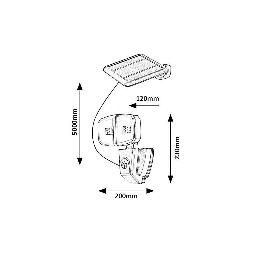 Rabalux - Светодиодный прожектор на солнечной батарее с датчиком LED/12W/3,7V IP44