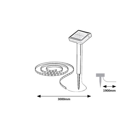 Rabalux - Светодиодная лента на солнечной батарее LED/0,26W/3,2V 4,9 м IP44 400 mAh