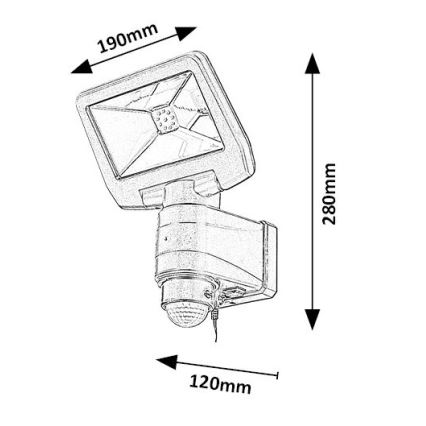 Rabalux - Світлодіодний світильник на сонячній батареї з датчиком LED/5W/3,7V IP44