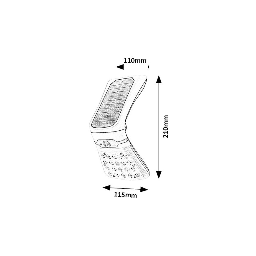 Rabalux - Светодиодный светильник на солнечной батарее с датчиком LED/4W/3,7V IP44