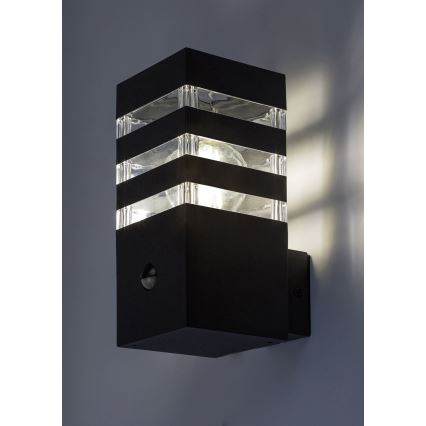 Rabalux - Уличный настенный светильник с датчиком 1xE27/12W/230V IP44