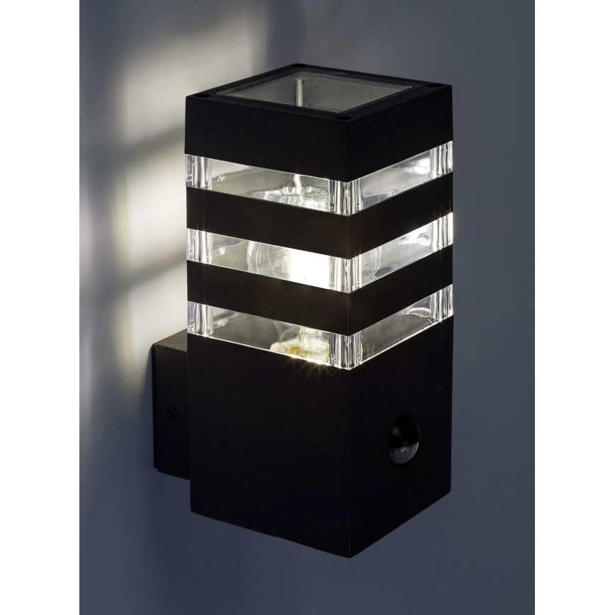 Rabalux - Вуличний настінний світильник з датчиком 1xE27/12W/230V IP44