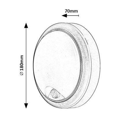 Rabalux - Уличный светодиодный настенный светильник с датчиком LED/15W/230V IP54
