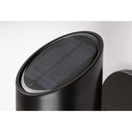 Rabalux - LED RGB Настінний світильник з датчиком на сонячній батареї LED/1W/3,7V IP44 чорний