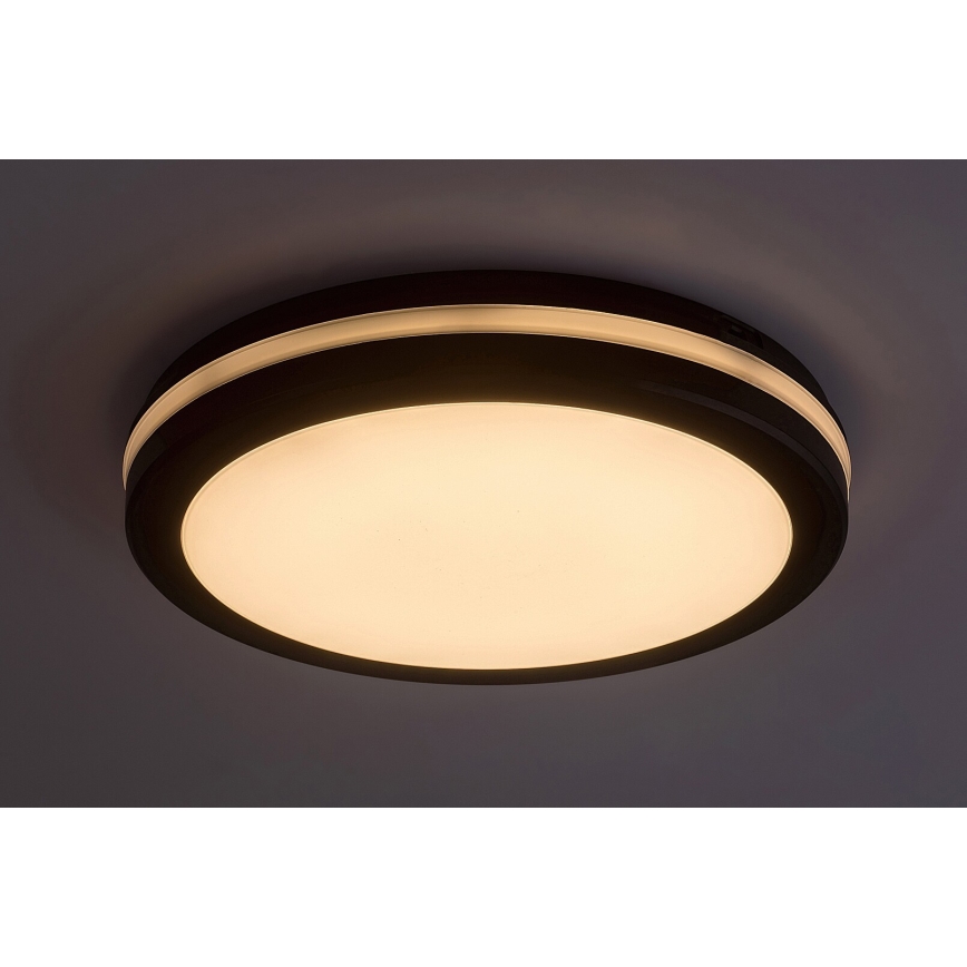 Rabalux - LED стельовий світильник для ванної кімнати LED/28W/230V 3000/4000/6500K IP54 чорний, діаметр 30 см