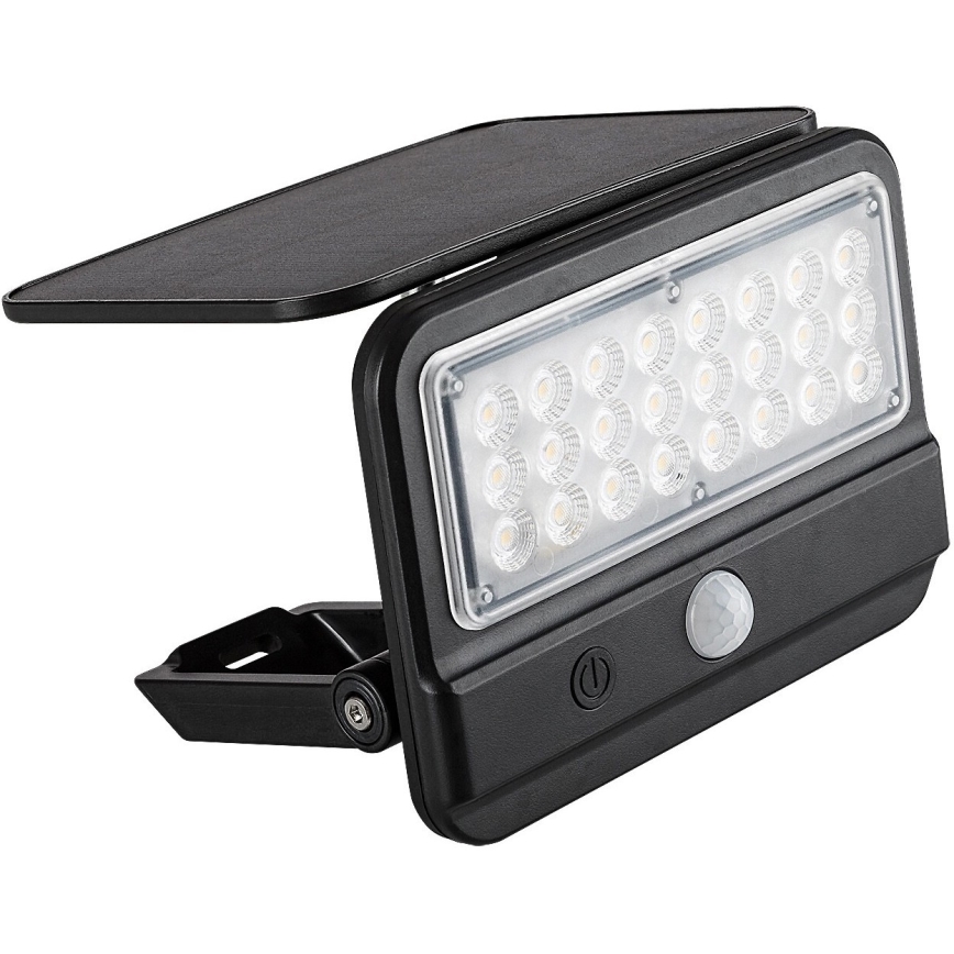 Rabalux - Светодиодный солнечный настенный светильник с датчиком LED/7W/3,7V IP54 черный 3000 мАч