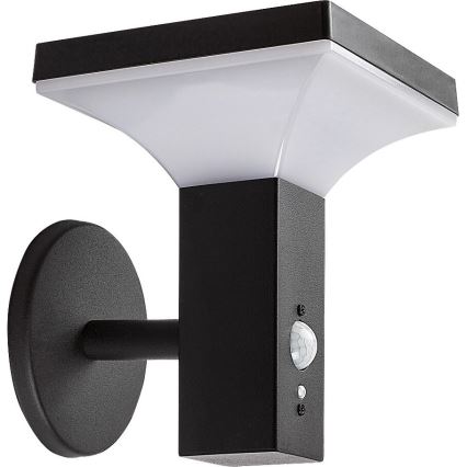 Rabalux - Светодиодный настенный светильник на солнечной батарее с датчиком LED/4W/230V IP44 черный