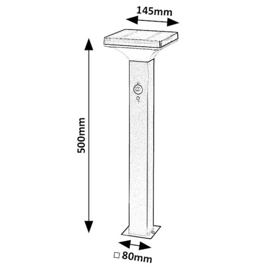 Rabalux - Светодиодный солнечный фонарь с датчиком LED/4W/3,7V IP44 черный 2200 мАч