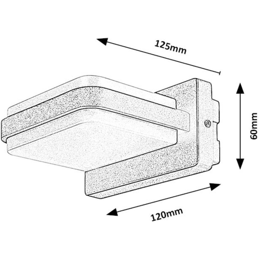Rabalux - Уличный светодиодный настенный светильник LED/12W/230V IP44 черный
