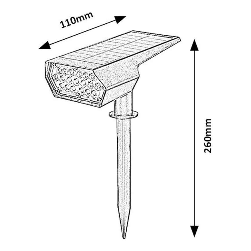 Rabalux - Світильник на сонячній батареї LED/0,5W/3,7V IP65 чорний 3000 мАг