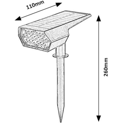 Rabalux - Светодиодный светильник на солнечной батарее LED/0,5W/3,7V IP65 черный