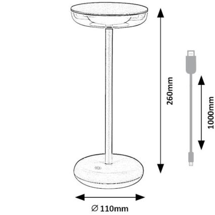 Rabalux - Вулична акумуляторна LED лампа з регулюванням яскравості LED/6W/5V IP44 1800 mAh коричневий