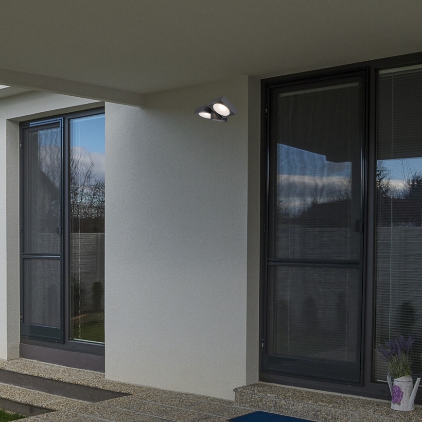 Rabalux - LED Вуличний настінний гнучкий світильник 2xLED/7W/230V IP54 антрацит