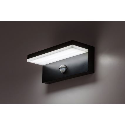 Rabalux - LED Вуличний настінний світильник з датчиком LED/9W/230V 2700/4000/6500K IP54 чорний