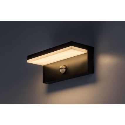 Rabalux - LED Вуличний настінний світильник з датчиком LED/9W/230V 2700/4000/6500K IP54 чорний