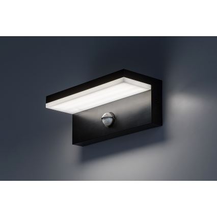 Rabalux - LED Вуличний настінний світильник з датчиком LED/9W/230V 2700/4000/6500K IP54 чорний