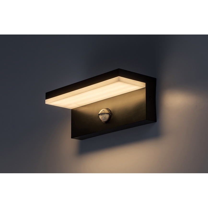Rabalux - Уличный светодиодный настенный светильник с датчиком LED/9W/230V 2700/4000/6500K IP54 черный