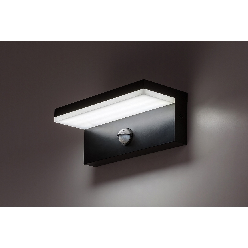 Rabalux - Уличный светодиодный настенный светильник с датчиком LED/9W/230V 2700/4000/6500K IP54 черный