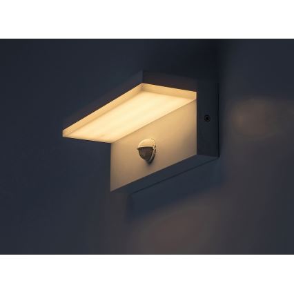 Rabalux - Уличный светодиодный настенный светильник с датчиком LED/9W/230V 2700/4000/6500K IP54 белый