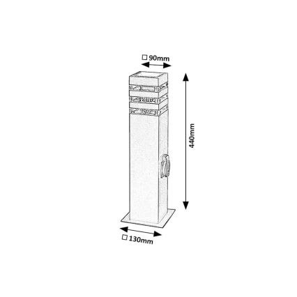 Rabalux - Уличная лампа с розеткой 1xE27/12W/230V IP44