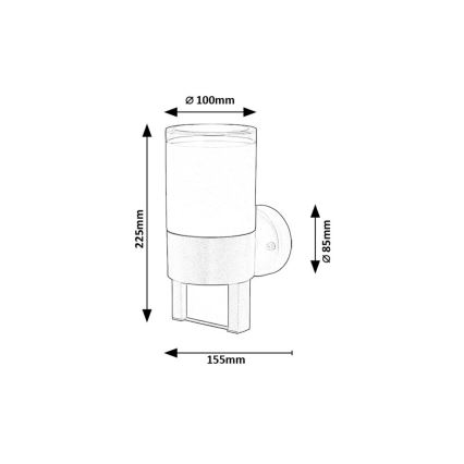 Rabalux - Вуличний світлодіодний настінний світильник LED/12W/230V IP44