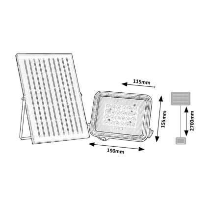Rabalux - LED Прожектор на сонячній батареї LED/6,5W/3,2V 3000/4000/6500K 1000mAh IP65
