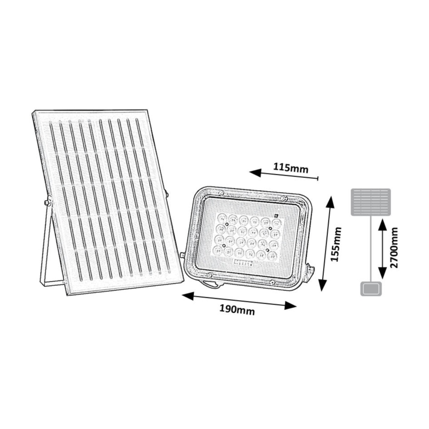 Rabalux - LED Прожектор на сонячній батареї LED/6,5W/3,2V 3000/4000/6500K 1000mAh IP65