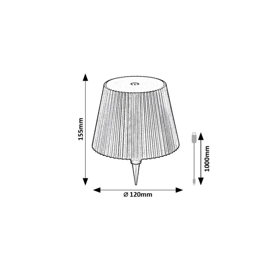Rabalux - LED Акумуляторний абажур для пляшки з регулюванням яскравості LED/2W/5V IP44