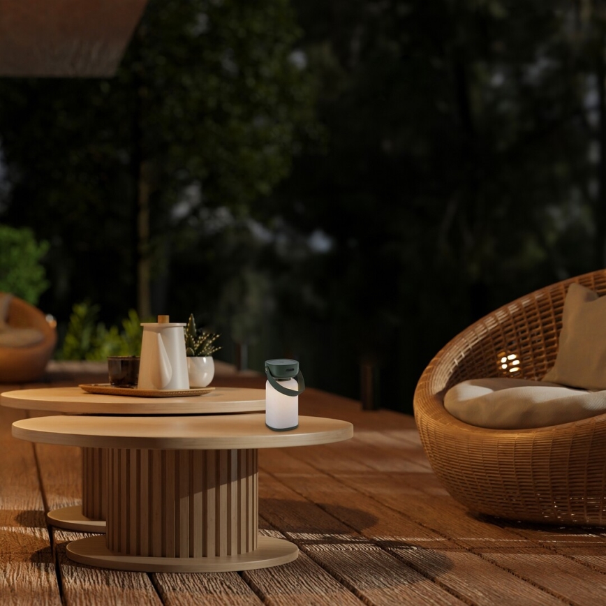 Rabalux - Светодиодная уличная аккумуляторная сенсорная настольная лампа с регулированием яркости LED/3W/5V IP44 зеленый