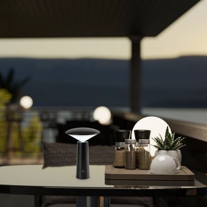 Rabalux - Светодиодная аккумуляторная сенсорная настольная лампа с регулированием яркости POLPERRO LED/3W/3,7V 1200mAh черный