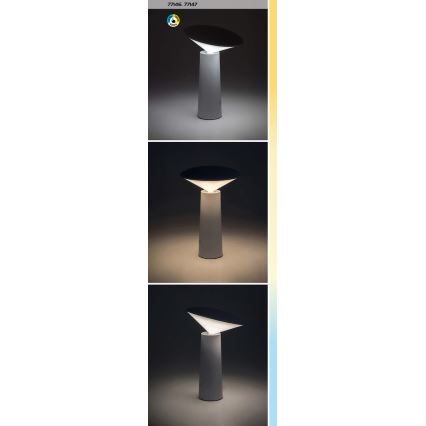 Rabalux - Светодиодная аккумуляторная сенсорная настольная лампа с регулированием яркости POLPERRO LED/3W/3,7V 1200mAh черный