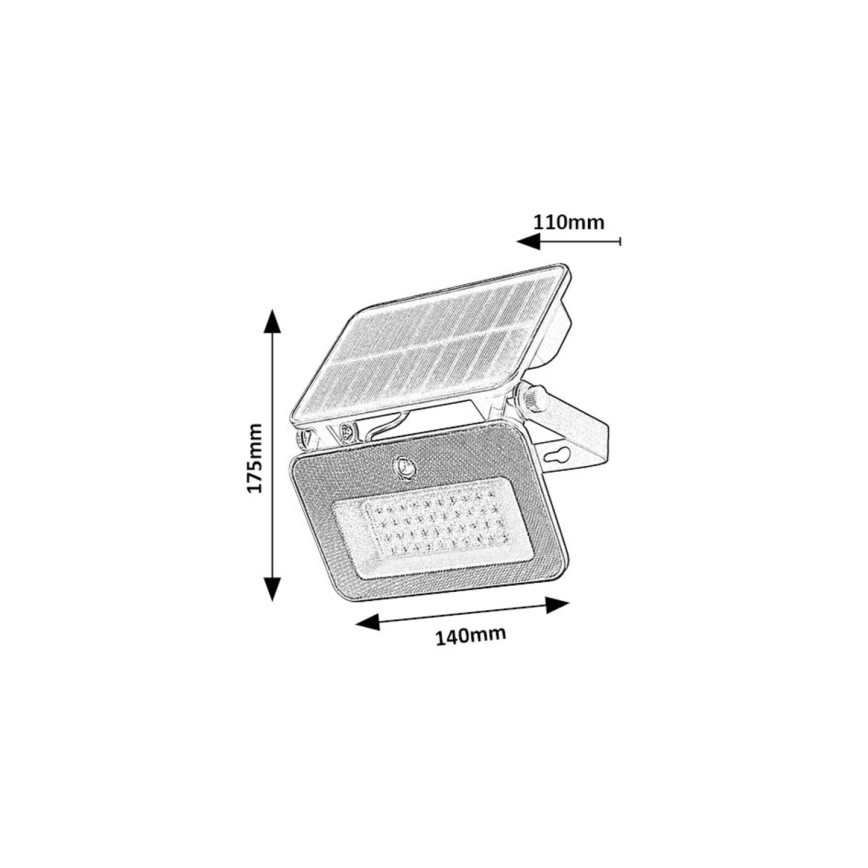 Rabalux - Светодиодный солнечный прожектор с датчиком LED/6W/3,7V 3000/4000/6500K IP65 2200 мАч