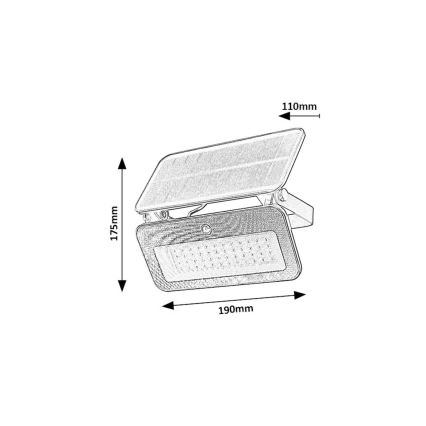 Rabalux - Светодиодный солнечный прожектор с датчиком LED/8W/3,7V 3000/4000/6500K IP65 2600 мАч