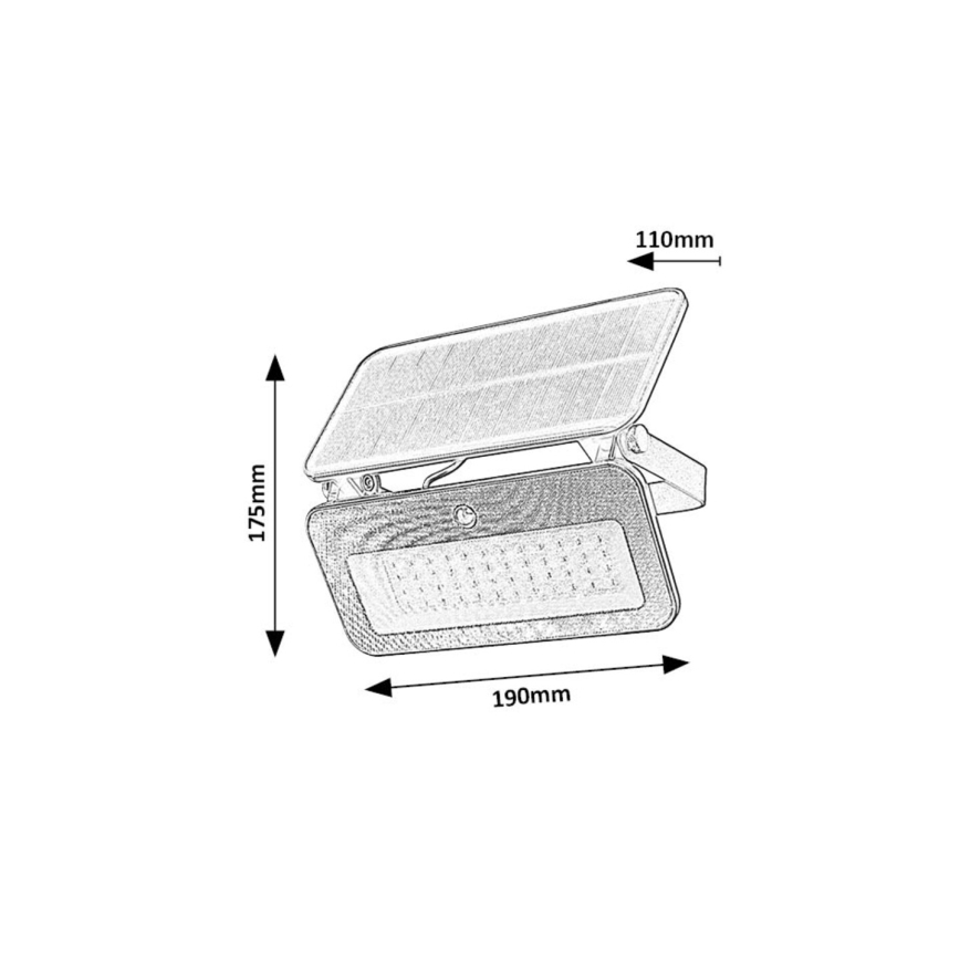 Rabalux - Светодиодный прожектор с датчиком на солнечной батарее LED/8W/3,7V 3000/4000/6500K IP65