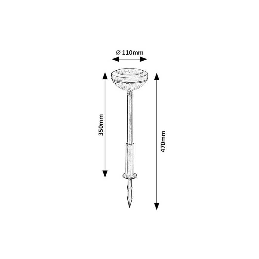 Rabalux - Светодиодный RGB-светильник на солнечной батарее LED/0,1W/1,2V 600mAh IP44