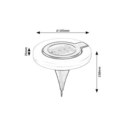 Rabalux - Світильник на сонячній батареї LED/0,05 Вт/1,2 В IP44 300 мАг