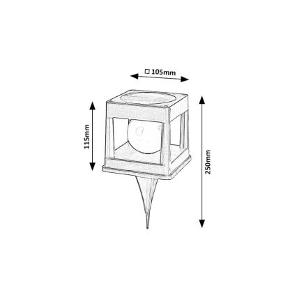 Rabalux - Светильник на солнечной батарее LED/0,3 Вт/3,7 В IP44 800 мАч