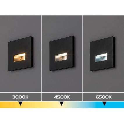 Rabalux - LED світильник для сходів LED/1W/230V 3000/4500/6500K чорний