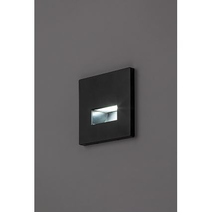 Rabalux - Светодиодный светильник для лестницы LED, 1 Вт, 230 В, 3000/4500/6500 К, чёрный