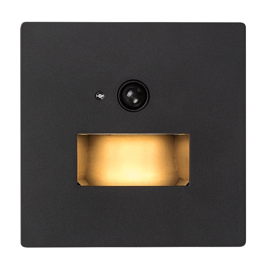 Rabalux - LED сходовий світильник з датчиком руху та сутінків LED/1W/230V 3000/4500/6500K чорний